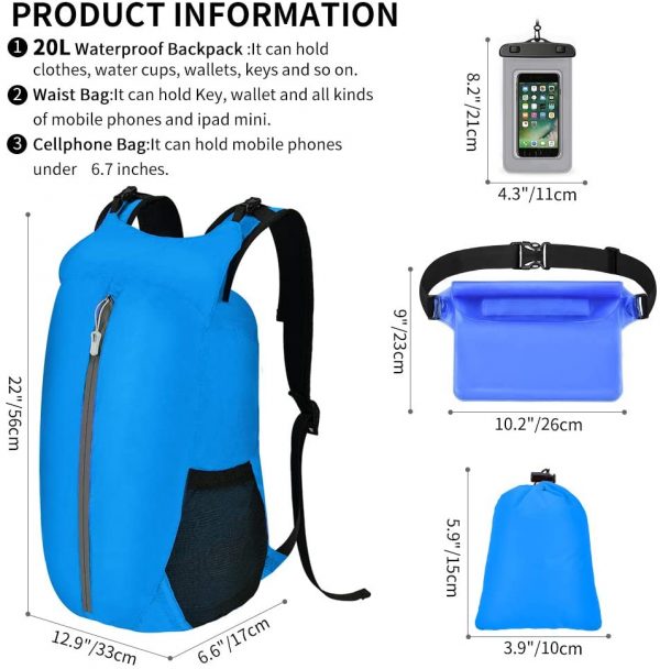 VBIGER Bolsa Estanca Impermeable 20L - Imagen 2