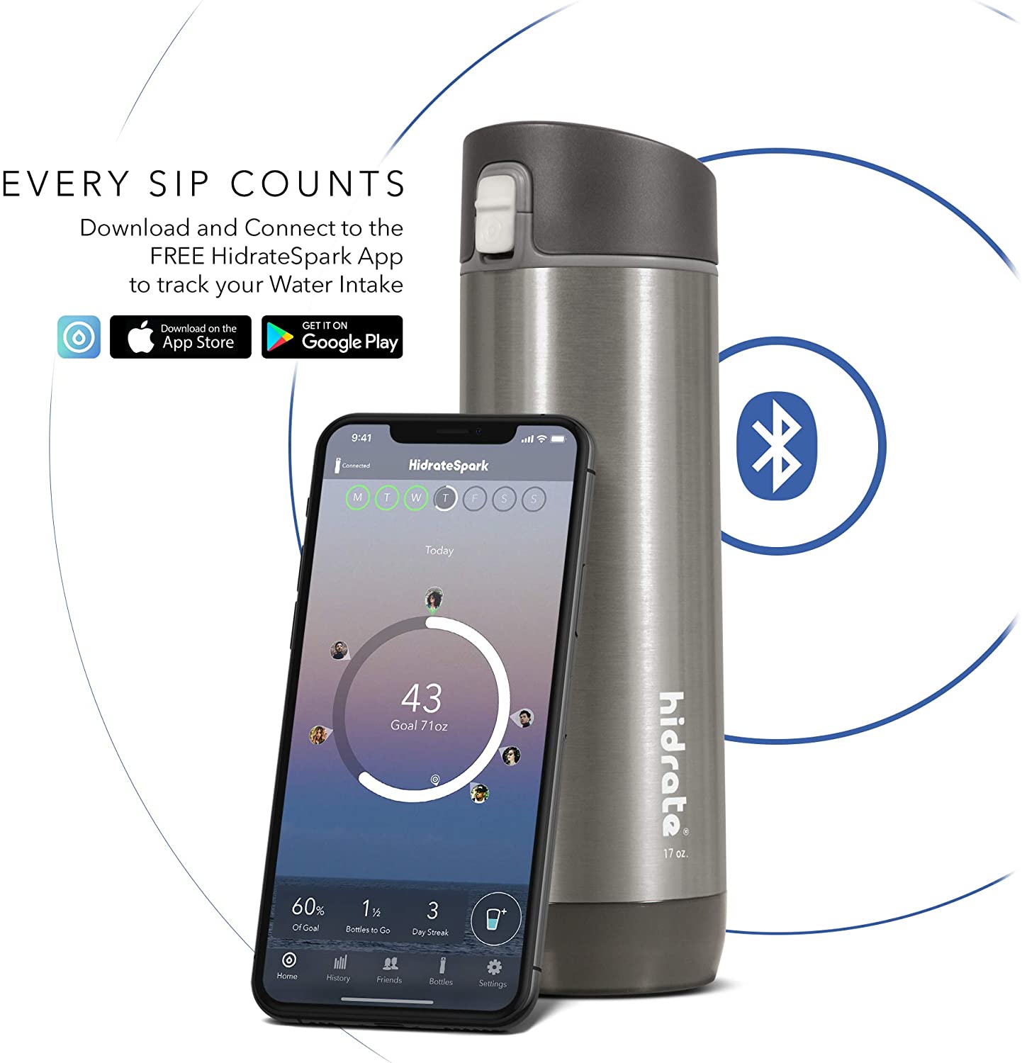 Hidrate Spark Steel Smart Water Bottle - Imagen 3
